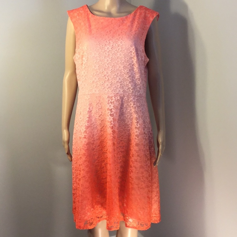 STUDIO 1 N.Y SLEEVELESS Peach/Ombré LINED DRESS